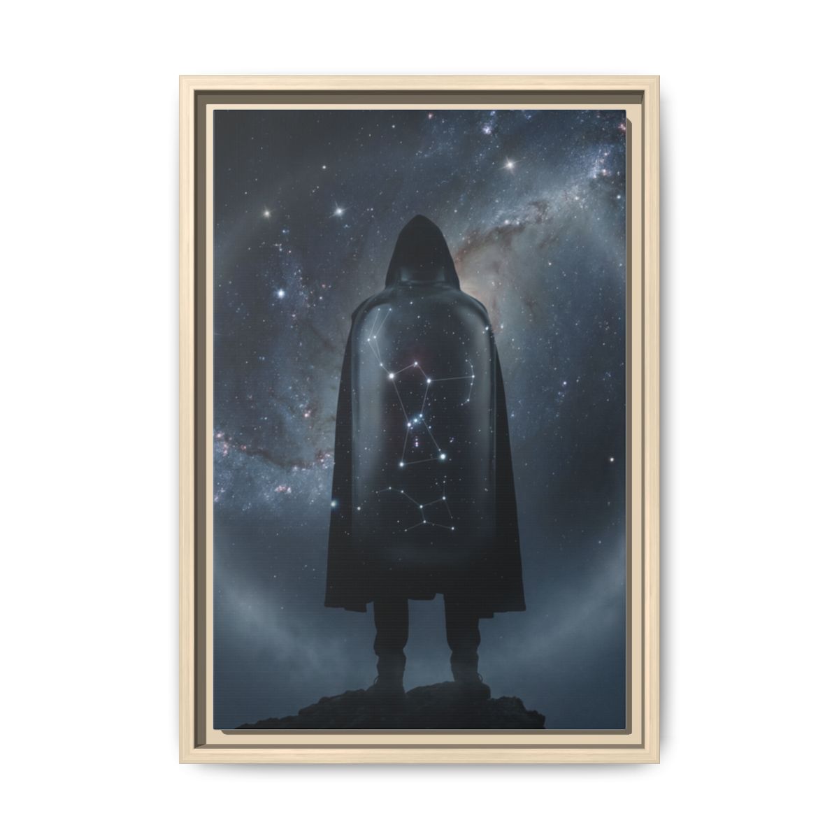 Framed Matte Canvas - Cosmic Sentinel — Natural / 1.25" (8×10, 9×12, 11×14, 12×16, 10×20, 12×18, 16×20, 16×24, 12×36, 18×24, 20×24, 16×32, 20×30, 24×30, 16×48, 24×32, 24×36, 24×48, 20×60, 30×40, 32×48, 30×60 & 40×60)
