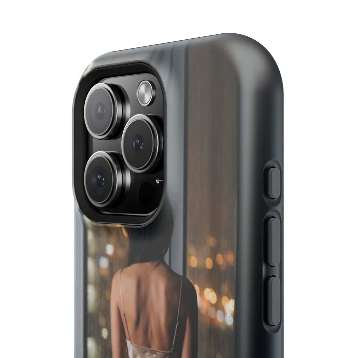Impact-Resistant Apple iPhone Cases - Rainy City Lights Silk Gown | iPhone 17 Pro Max, 17 Pro, 17 Air & More