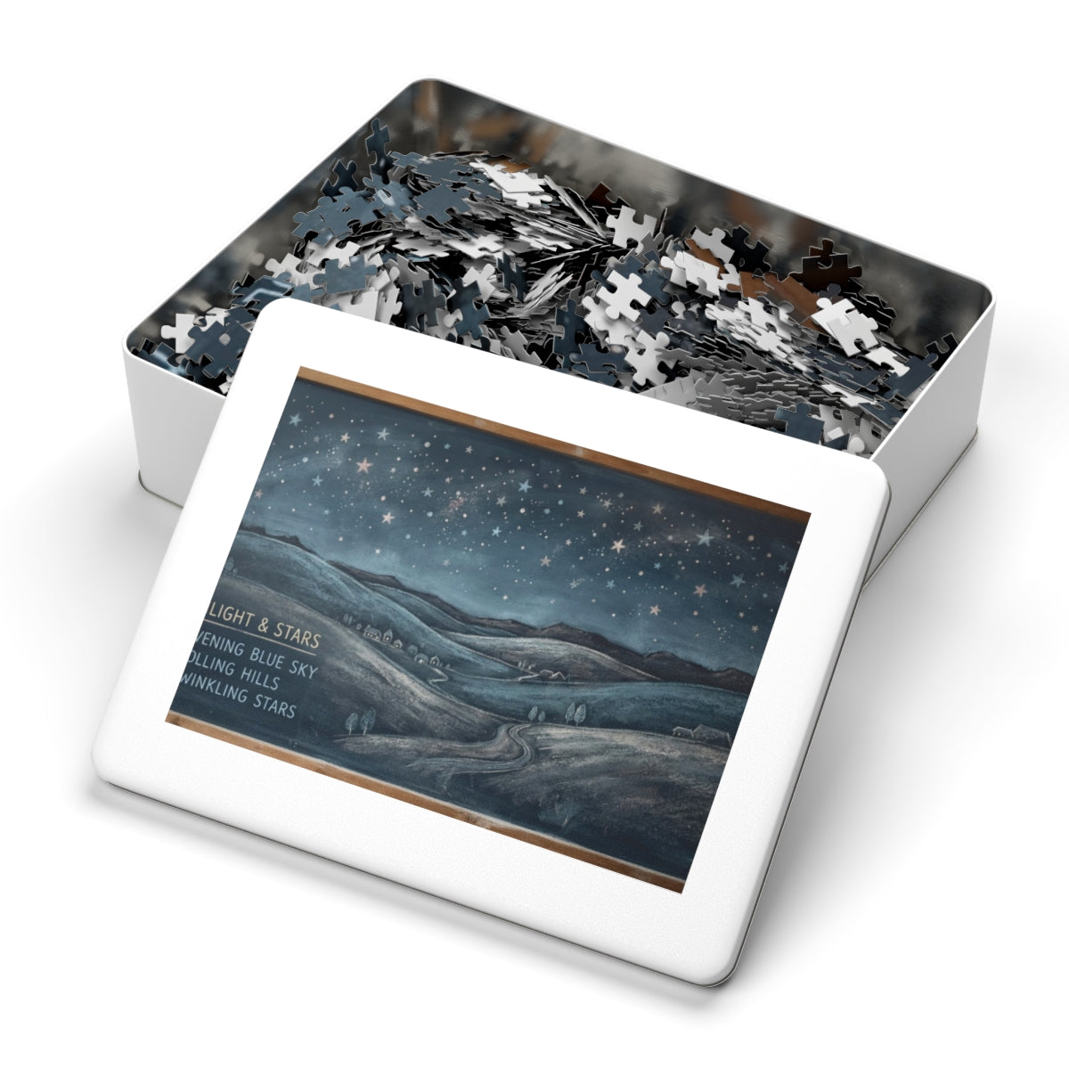 Jigsaw Puzzle with Tin - Twilight Hills Night (30, 110, 252...