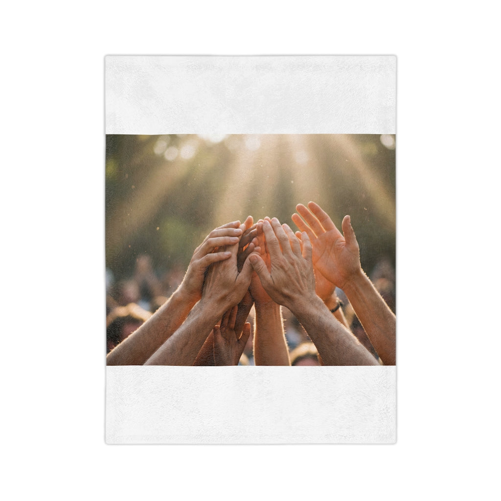 Velveteen Microfiber Blanket - Golden Rays of Unity Wall Art...