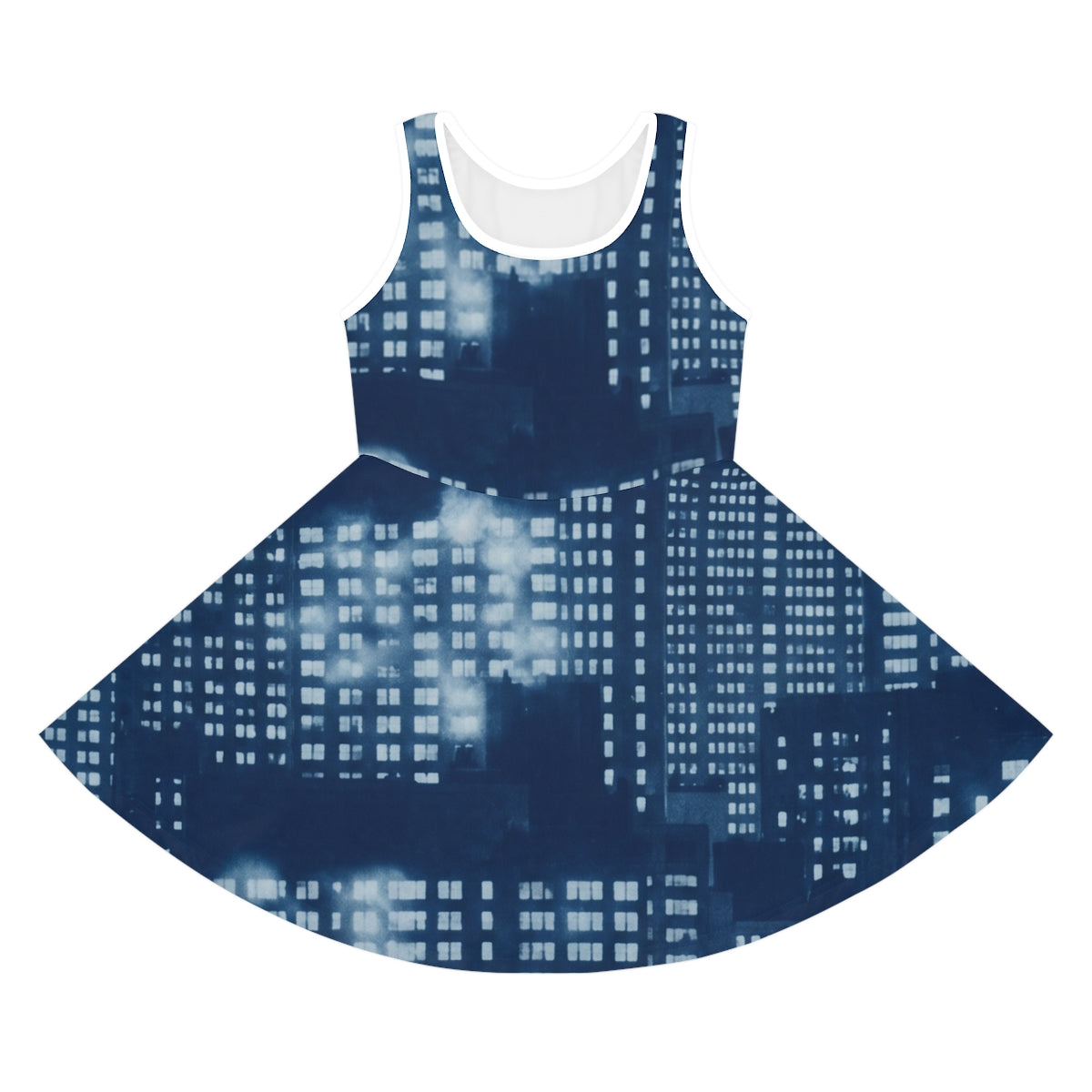 Girls' Sleeveless Sundress with City Skyline