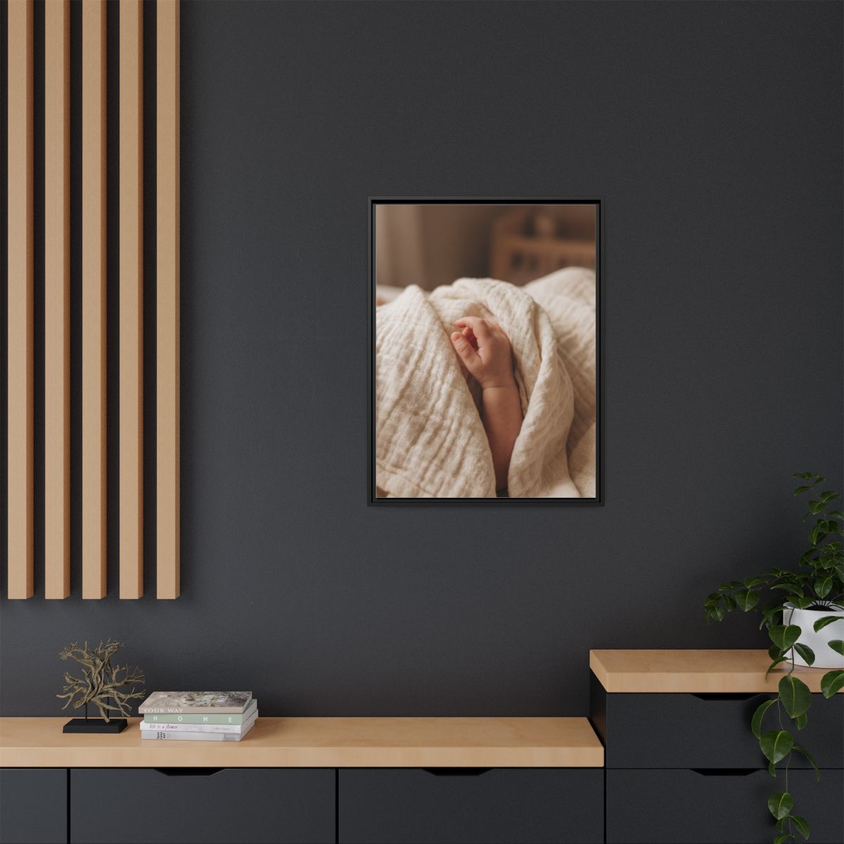 Framed Matte Canvas - Neutral Nursery — Black / 1.25"