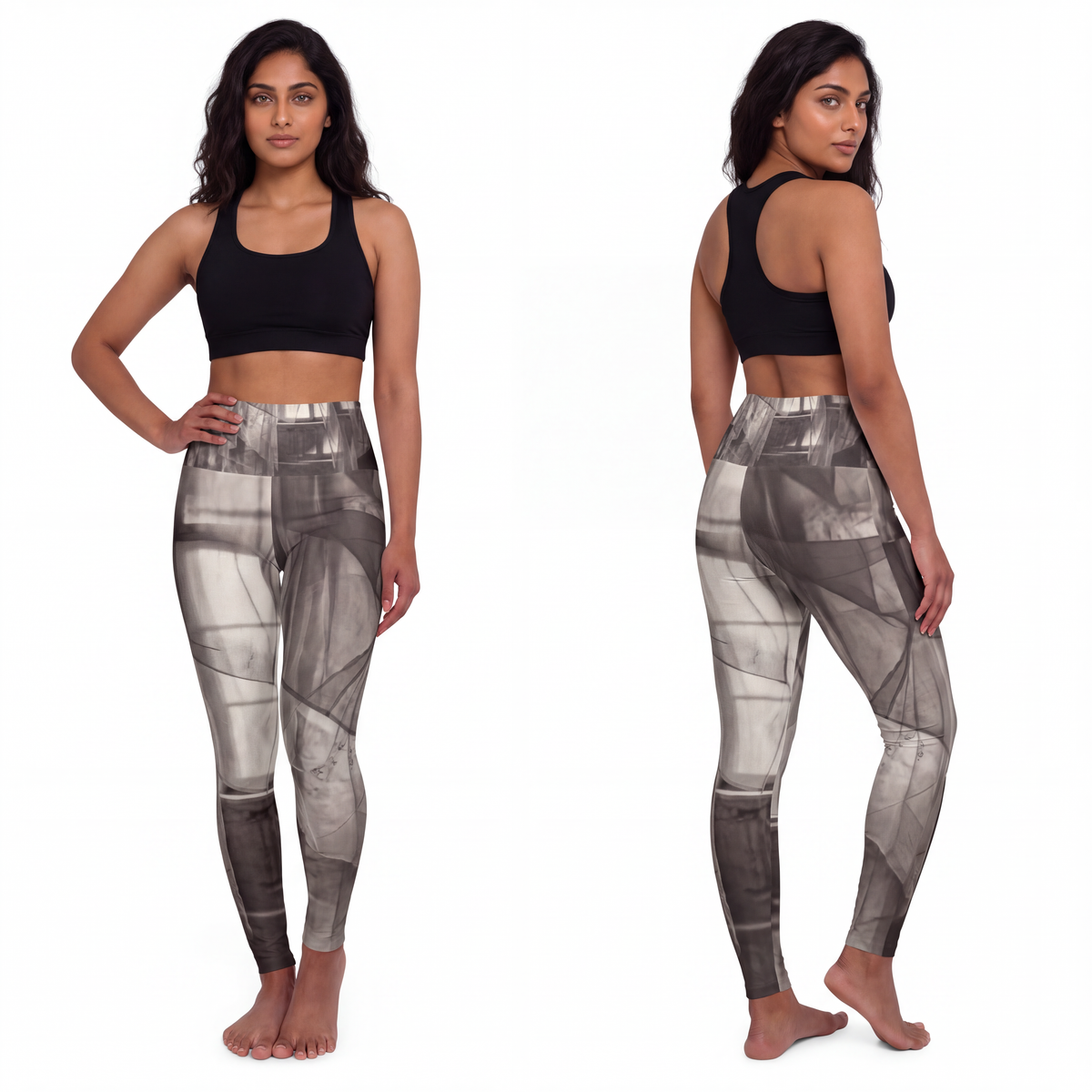 High Waisted Yoga Leggings - Spectral Veils | Echovira...