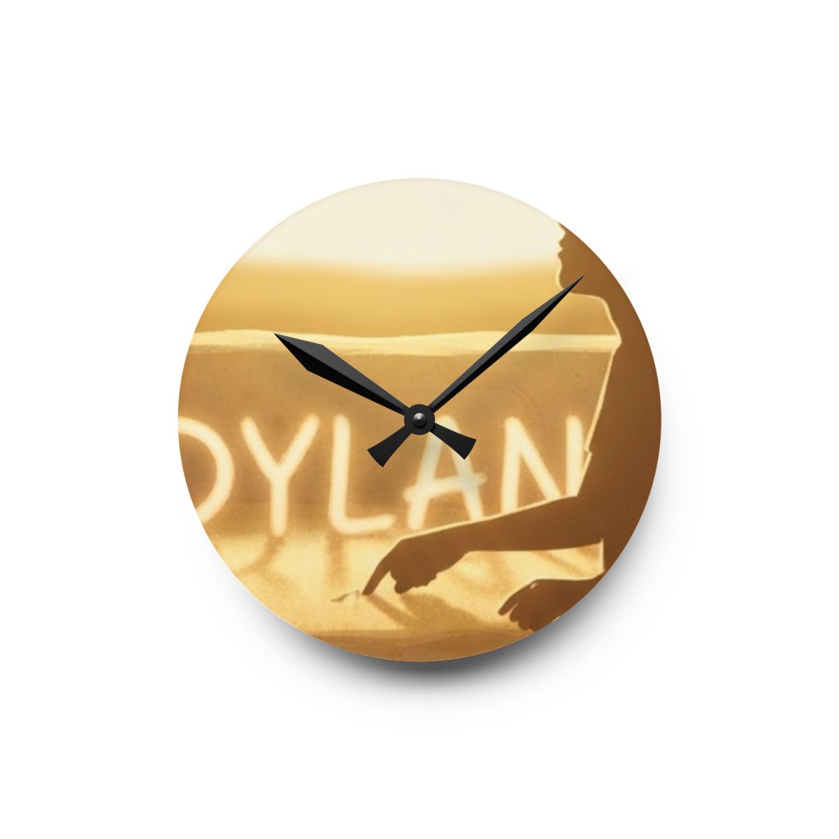 Acrylic Wall Clock - Luminous Golden Time | Echovira Gallery