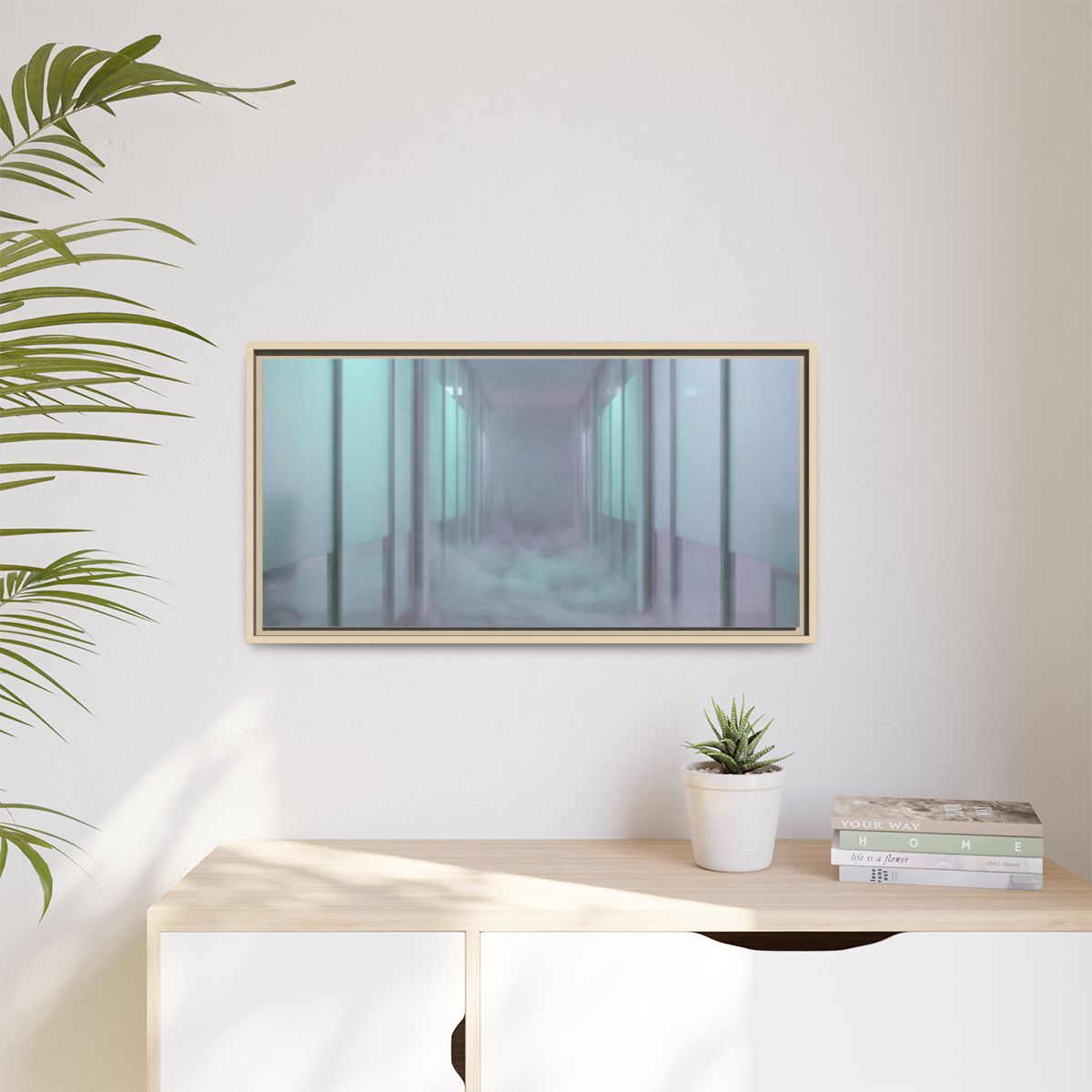 Matte Canvas, Framed - Liminal Corridor Fog Art Print —... |...