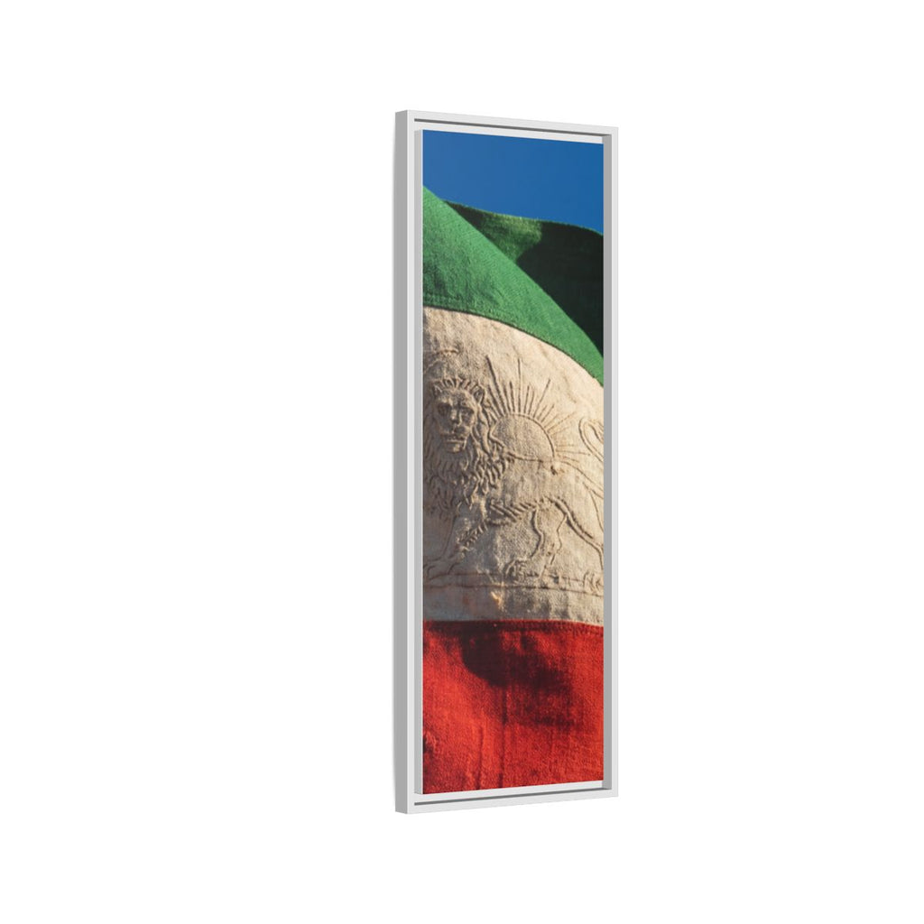 Framed Canvas Art - Distressed Flag — White / 1.25"
