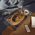 Vintage Brass Sundial Acrylic Serving Tray