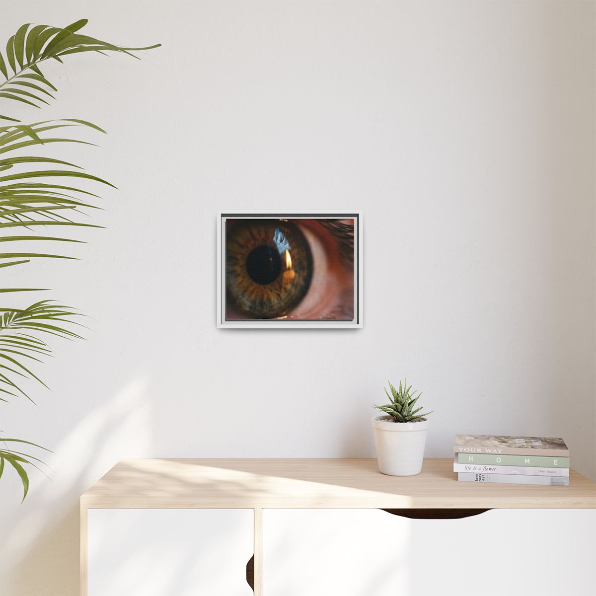 Matte Canvas, Framed - Amber Iris Reflection Fine Art Print...