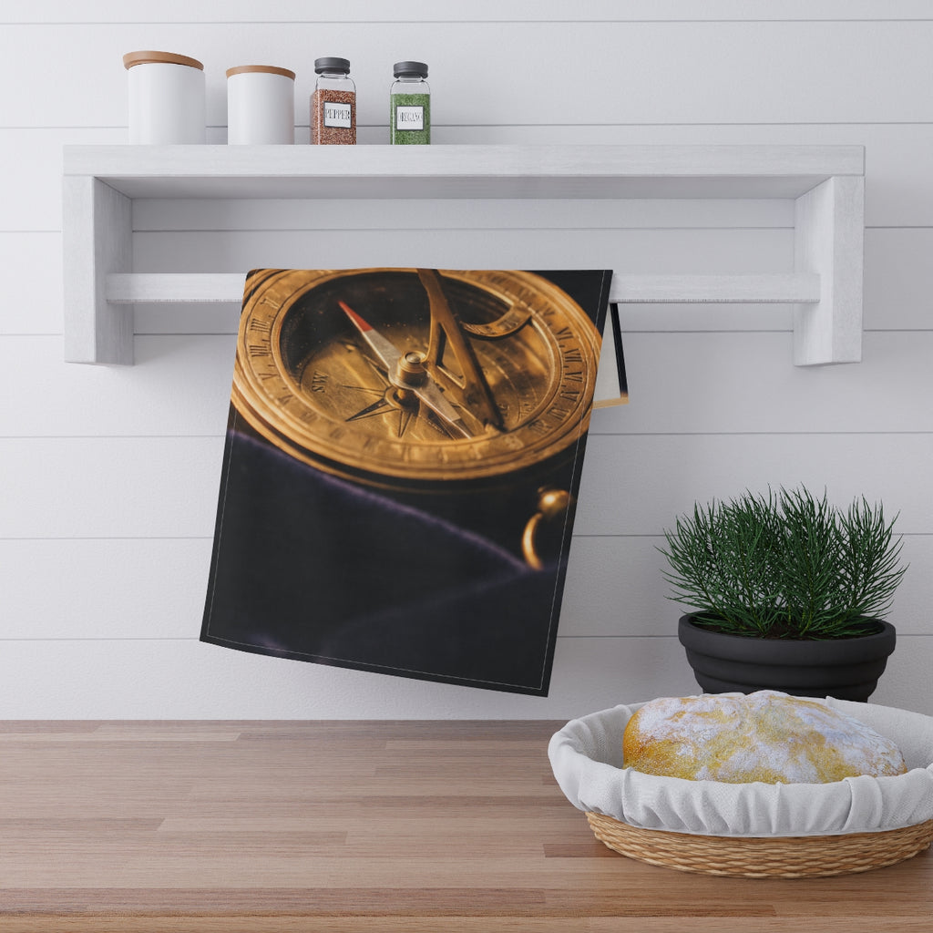 Vintage Brass Sundial Compass Tea Towels