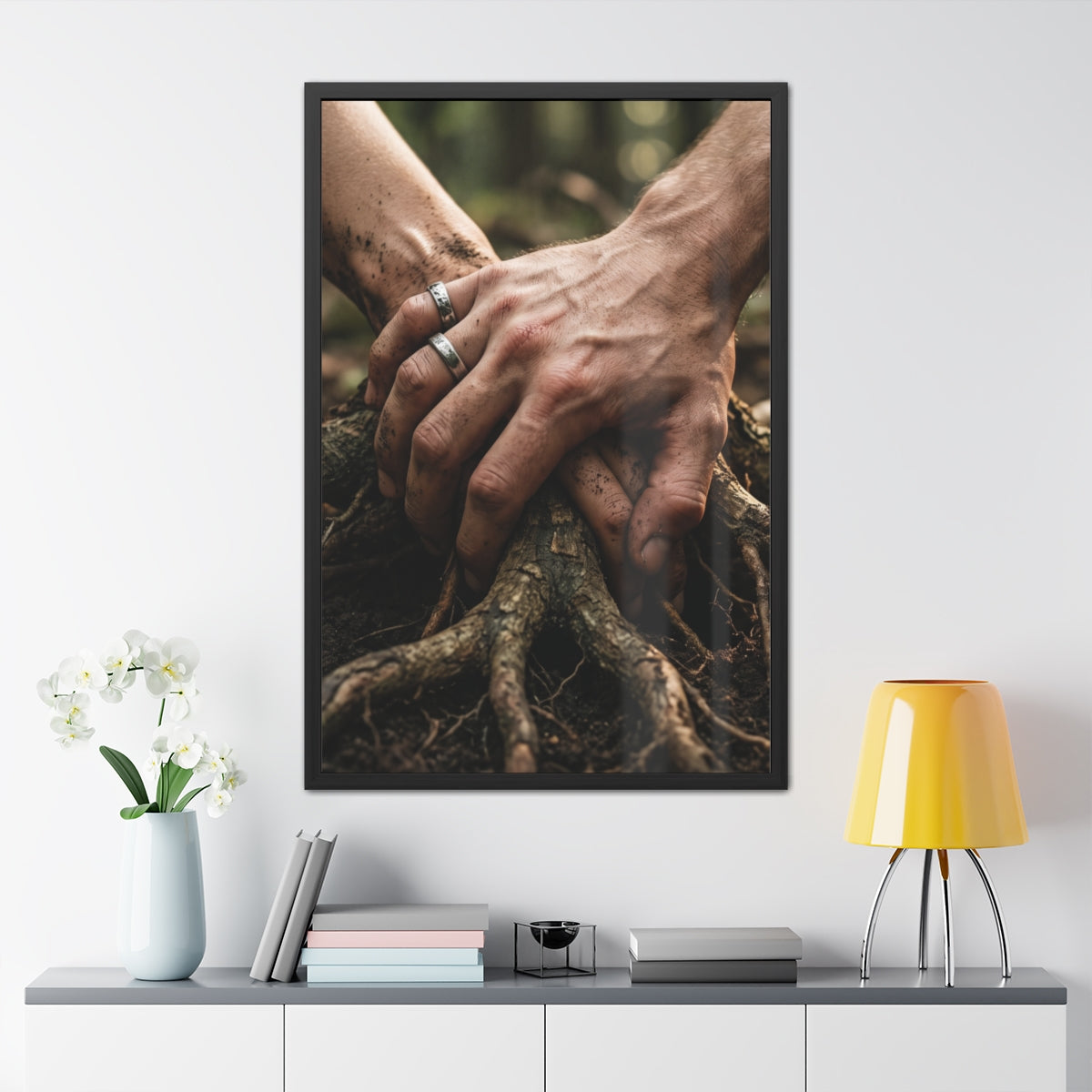 Portrait Framed Poster Forest Rooted Hands