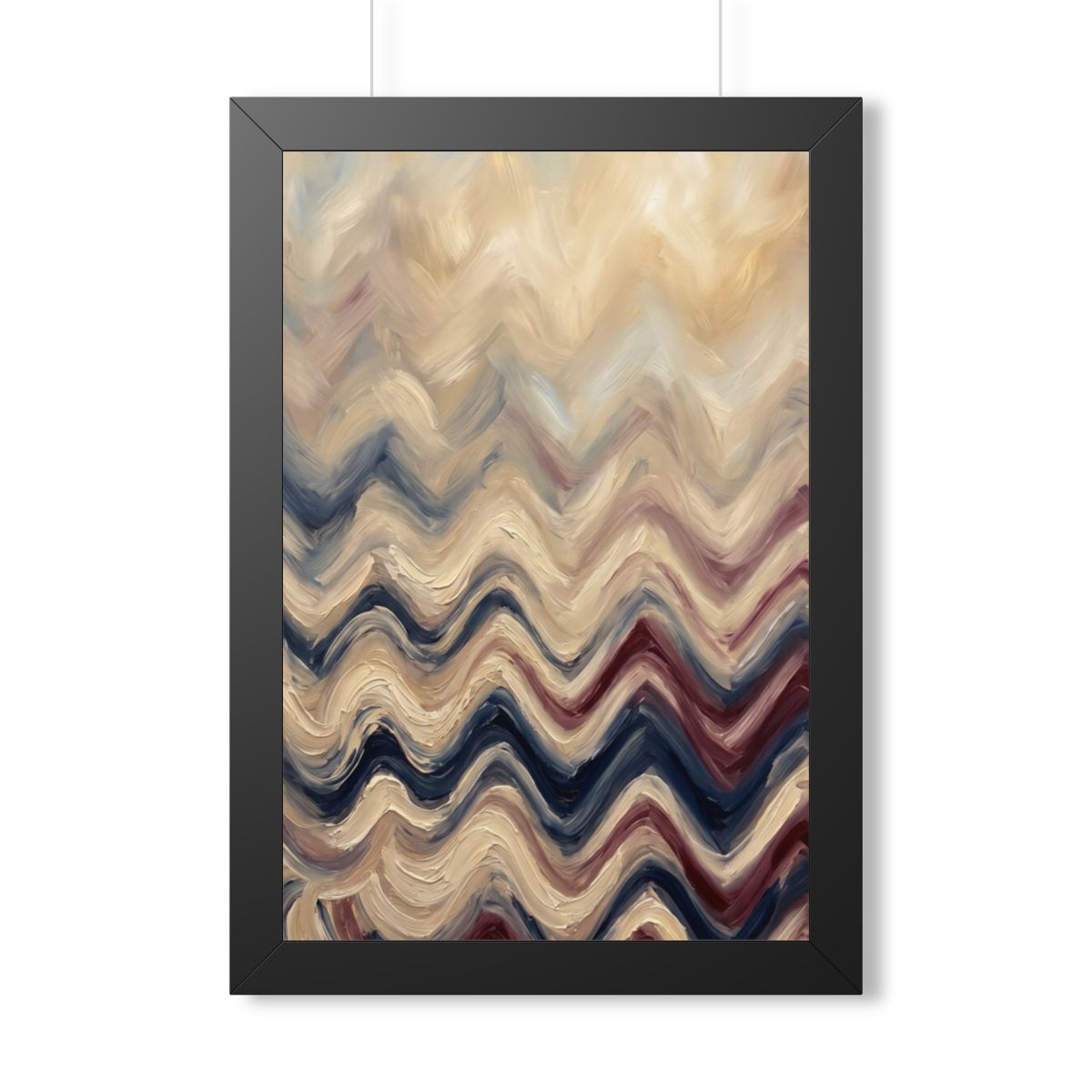 Framed Vertical Poster - Earth Chevron Wave — Black (11×14...