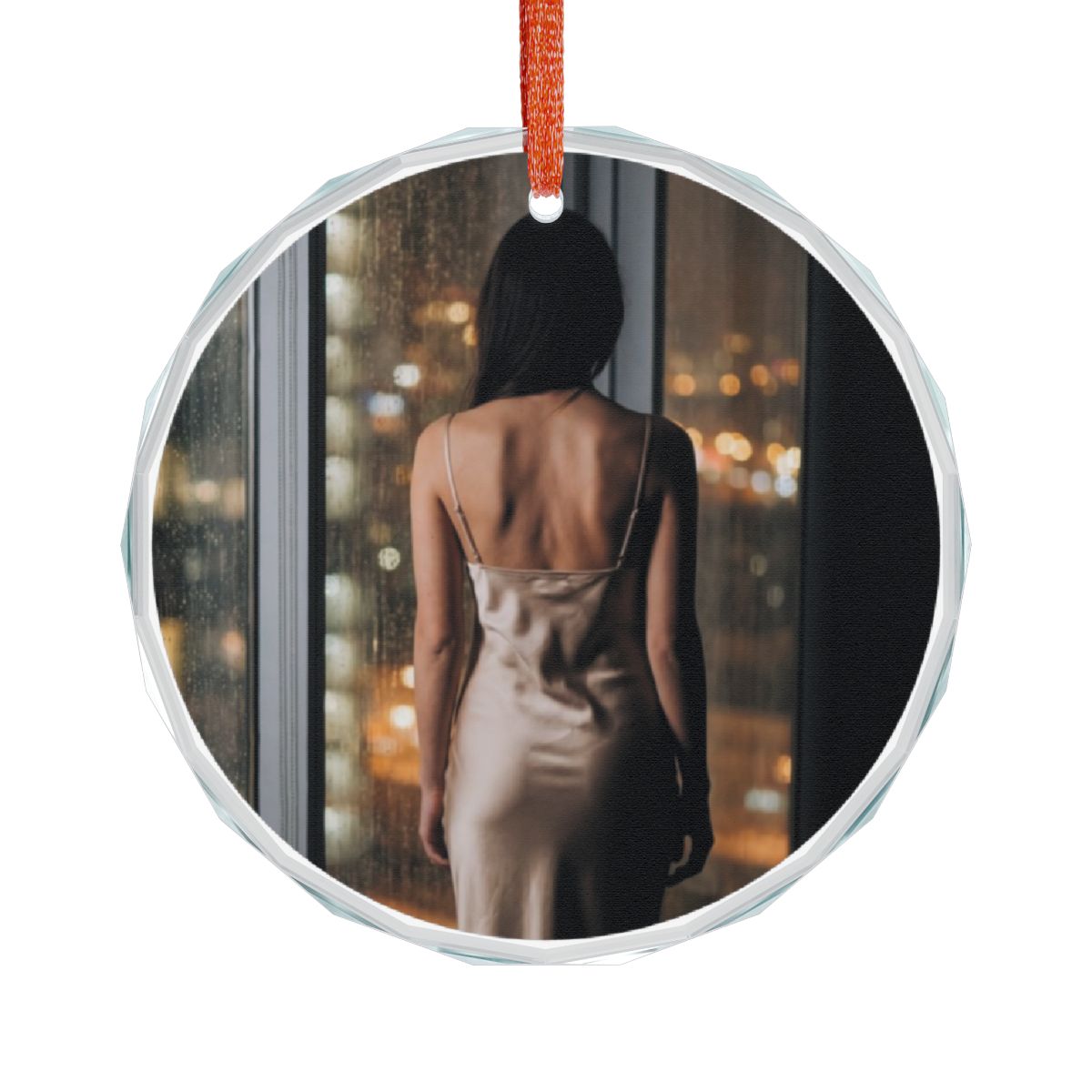 Crystal Glass Ornament - Nocturnal Rain Silk Reverie Fine......