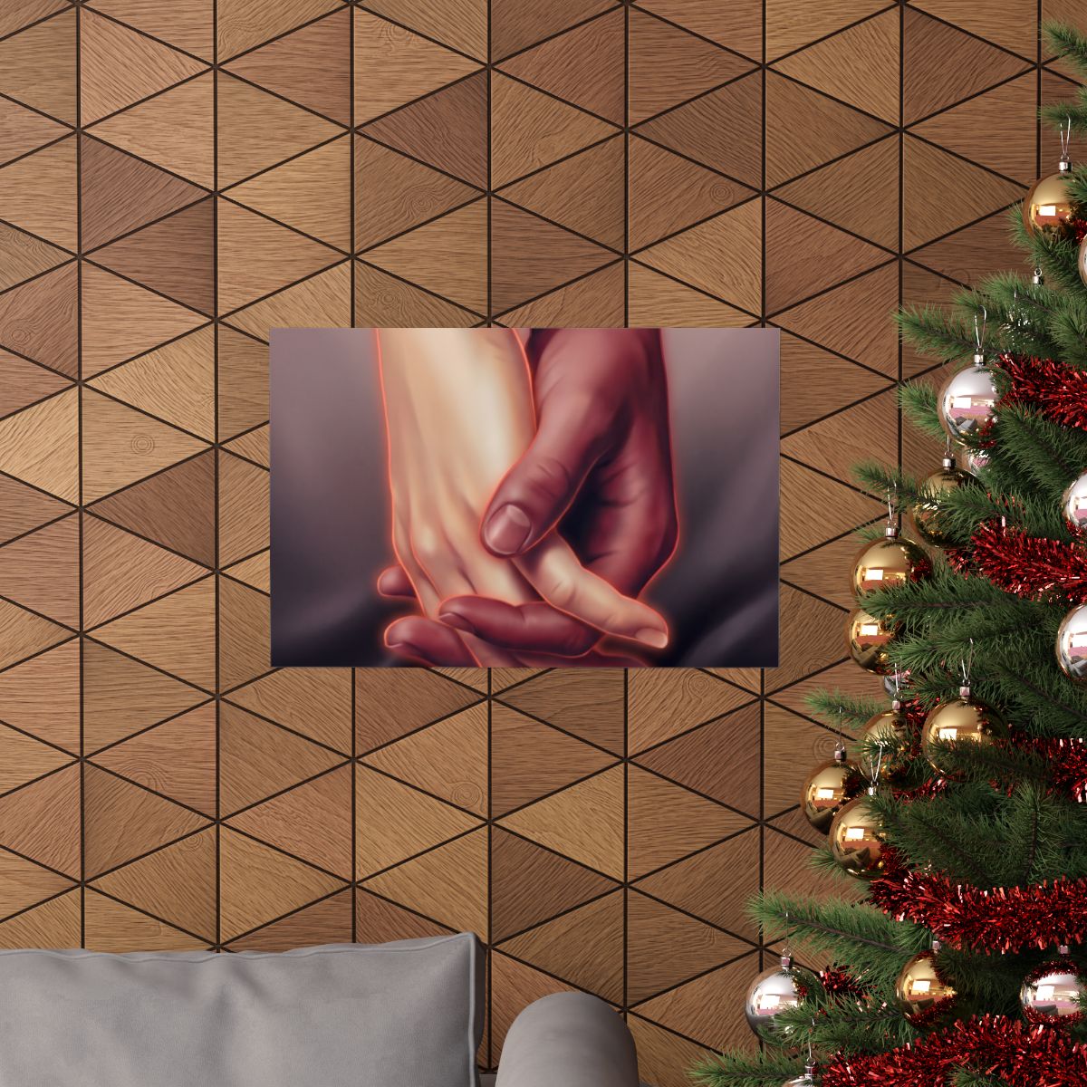 Matte Horizontal Posters - Ethereal Connection Holding Hands...