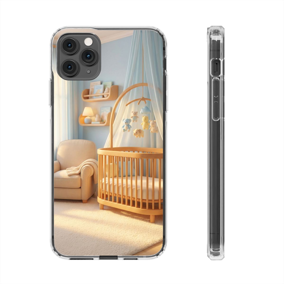 Clear Impact-Resistant Cases - Soft Blue Clear Phone Case...