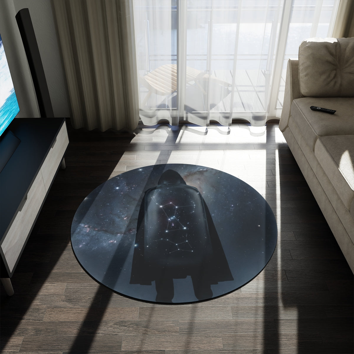Round Rug - Orion's Heart Cosmic Sphere | Echovira Gallery
