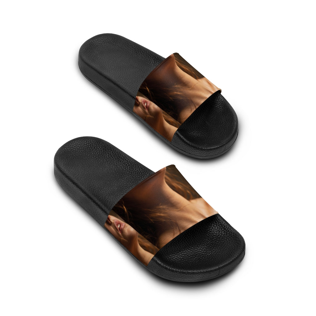 Women's Slide Sandals - Intimate Shadows Collage Art |...