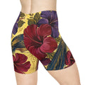 Women's Biker Shorts with Persian Bird Art