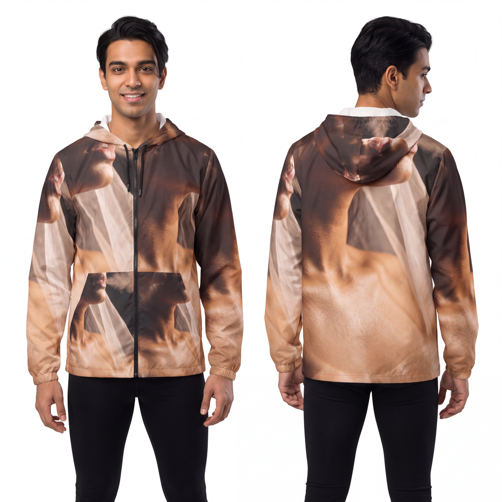 Men's Windbreaker - Luminous Shadows | Echovira Gallery