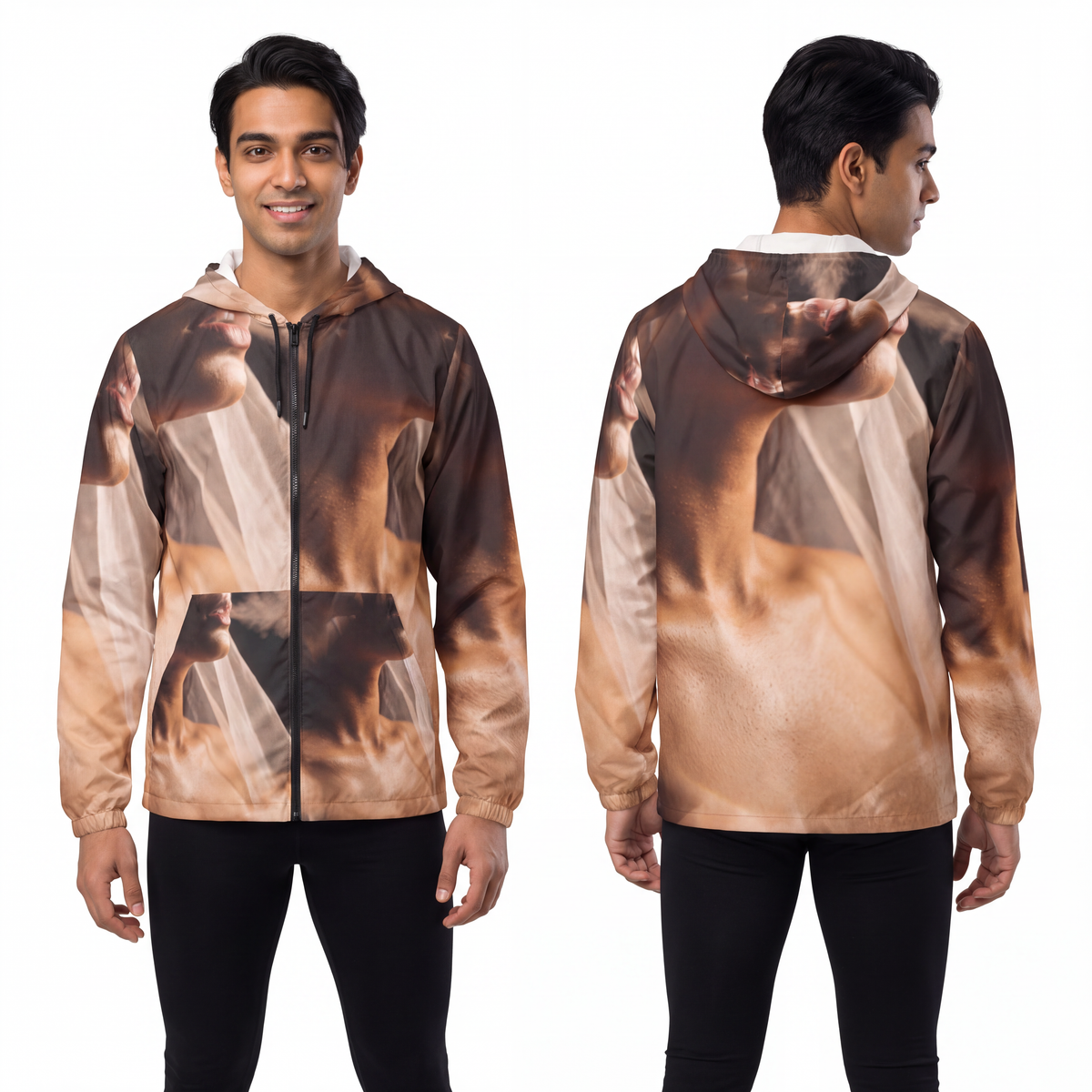 Men's Windbreaker - Luminous Shadows | Echovira Gallery