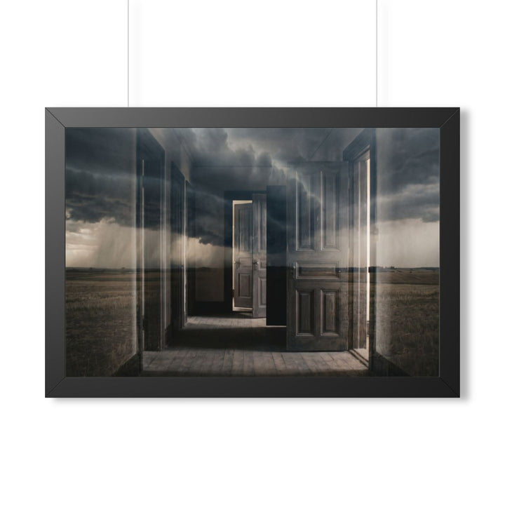 Framed Horizontal Poster - Storm Gateway — Black (14×11, 16×12, 16×16, 20×16, 24×16, 36×12 & 30×20)
