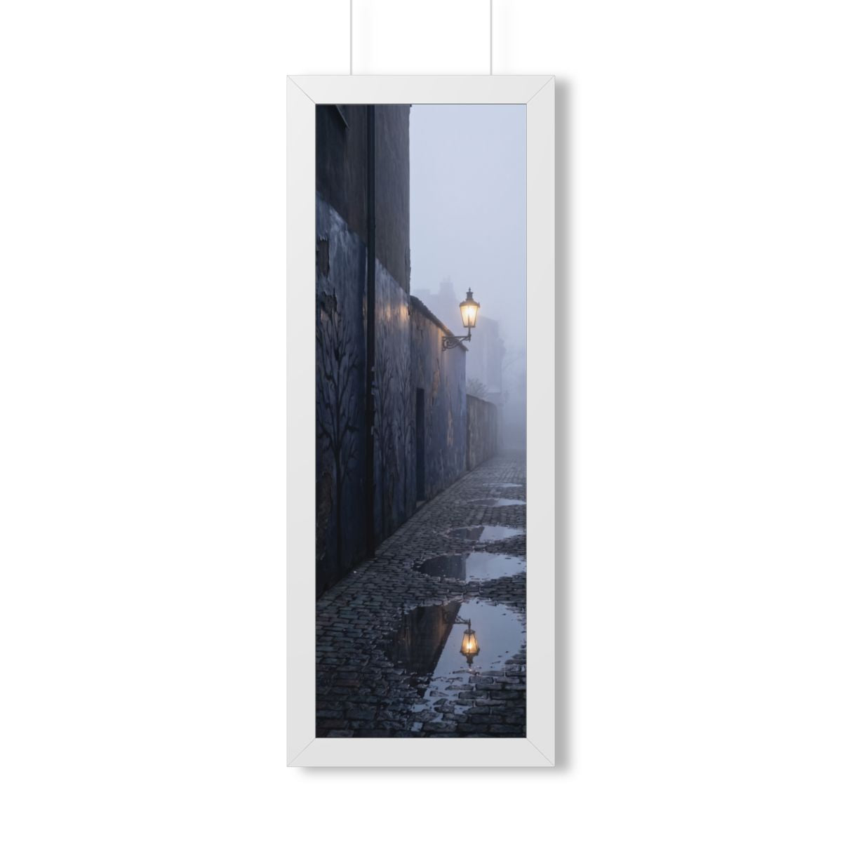 Framed Vertical Poster - Cobblestone in Mist — White (11×14...
