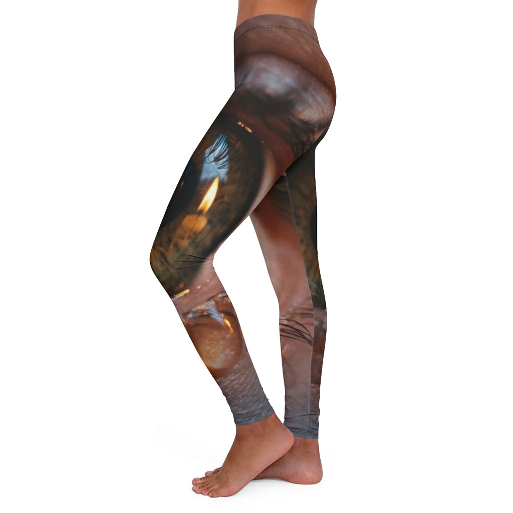 Women's Casual Spandex Leggings - Amber Iris Reflection Fine...