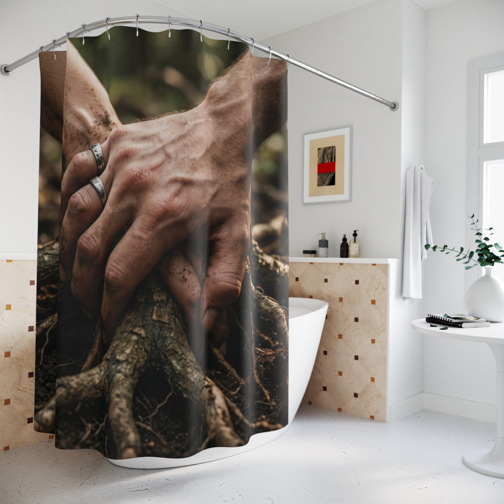 Forest Roots and Hands Shower Curtain