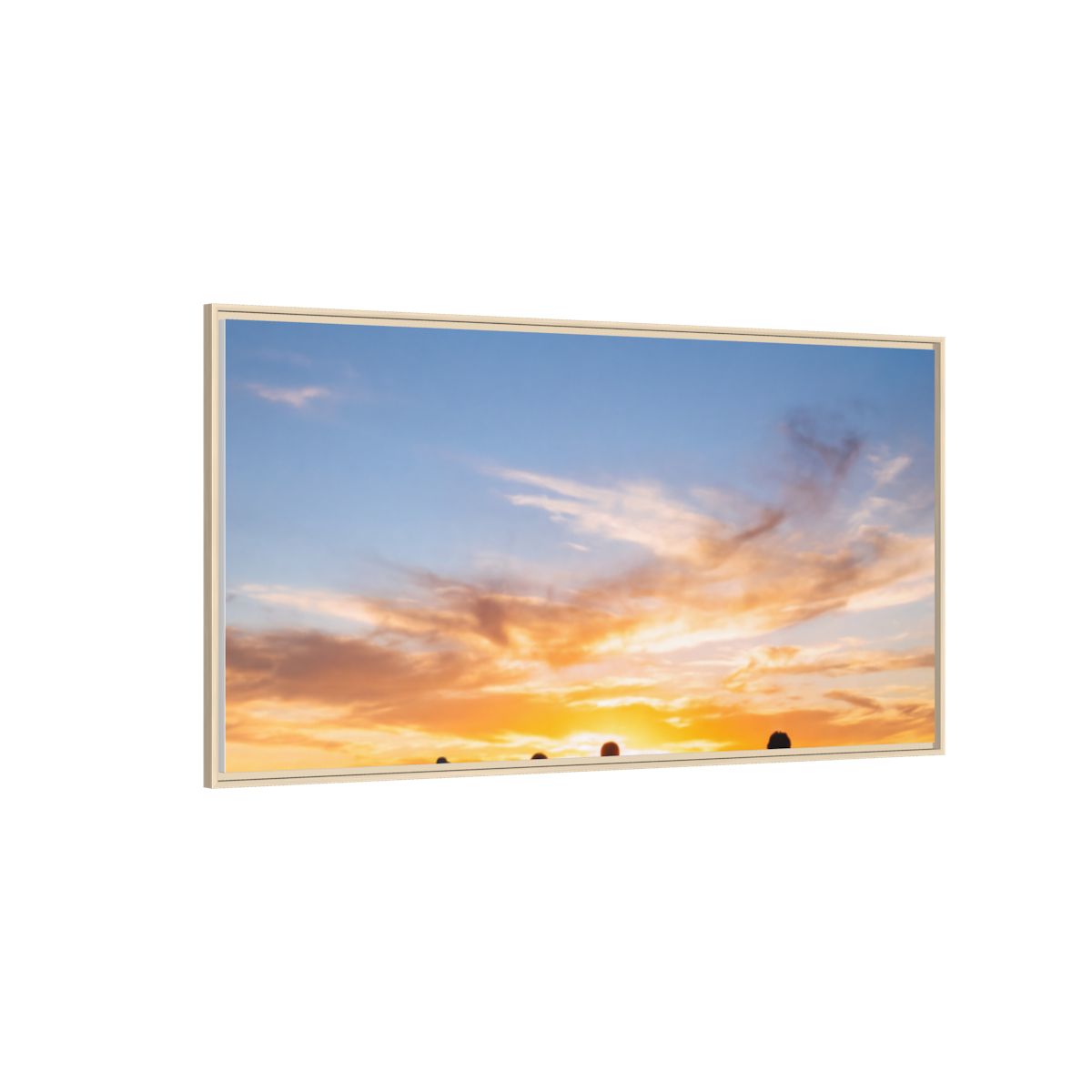 Framed Canvas - Sunset Silhouette — Natural / 1.25"