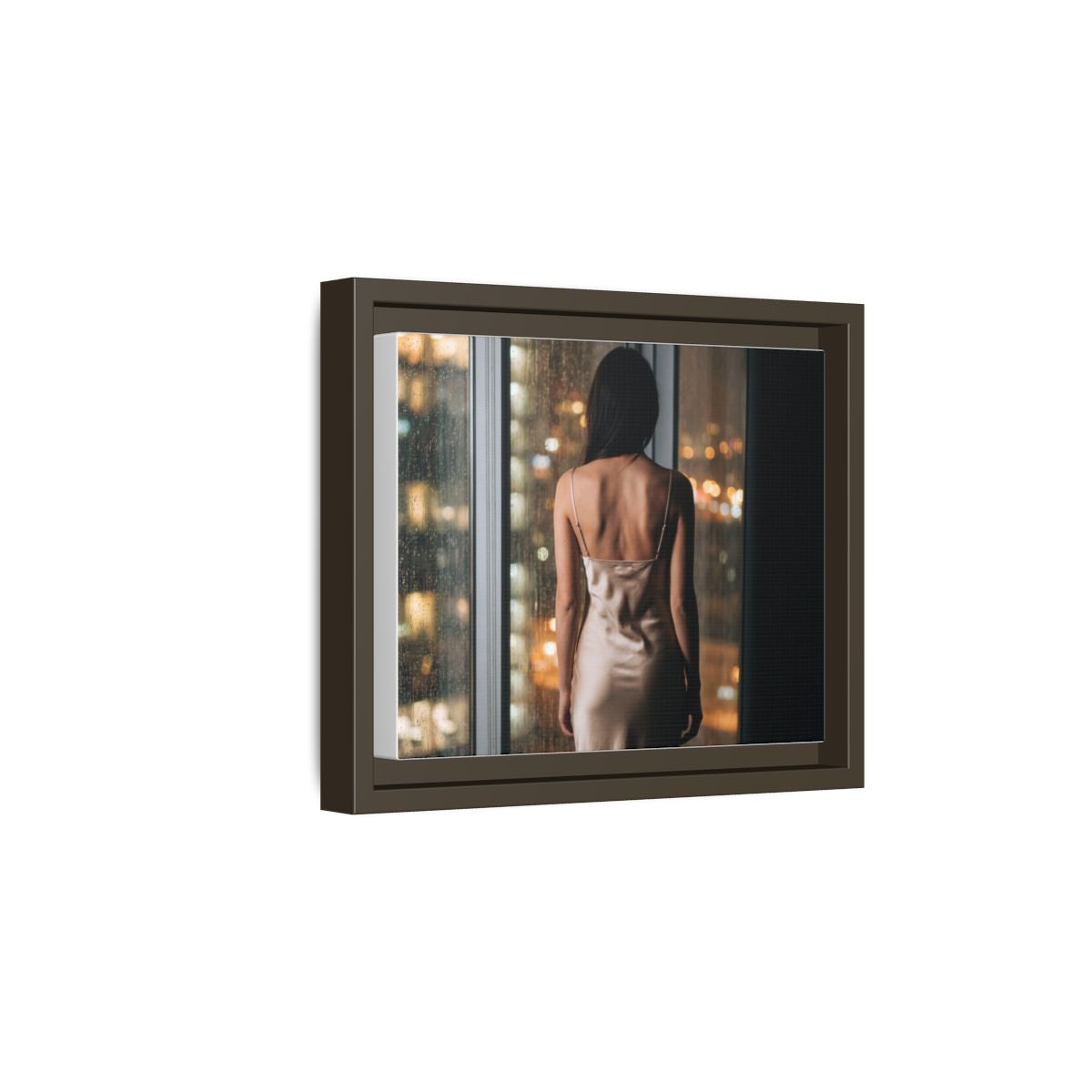 Framed Canvas - Midnight Rain Masterpiece — Espresso / 1.25"