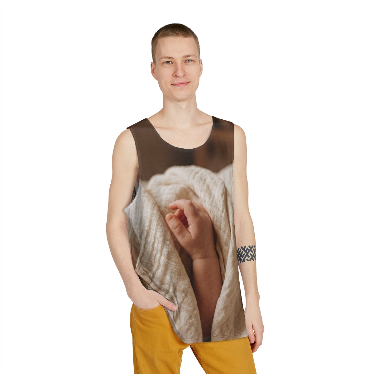 Men's Tank Top - Soft Beige Style