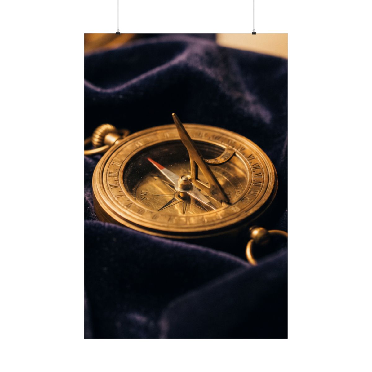 Vintage Brass Sundial Matte Vertical Poster