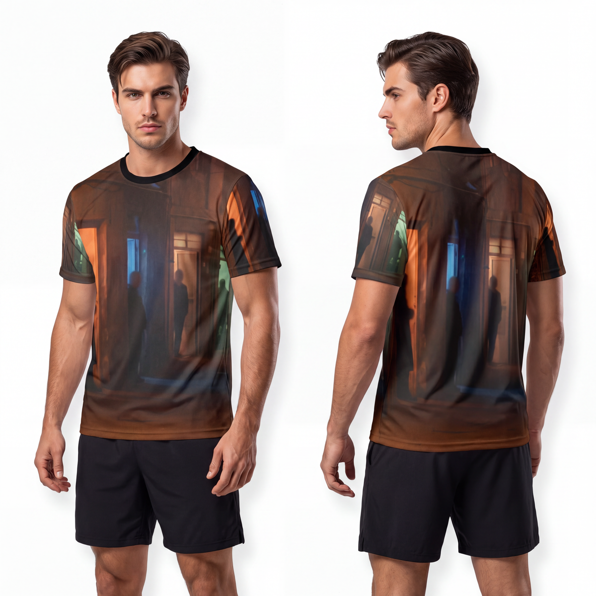 Men's Sports Jersey - Shadowed Alleyway Mystery Art Print |...