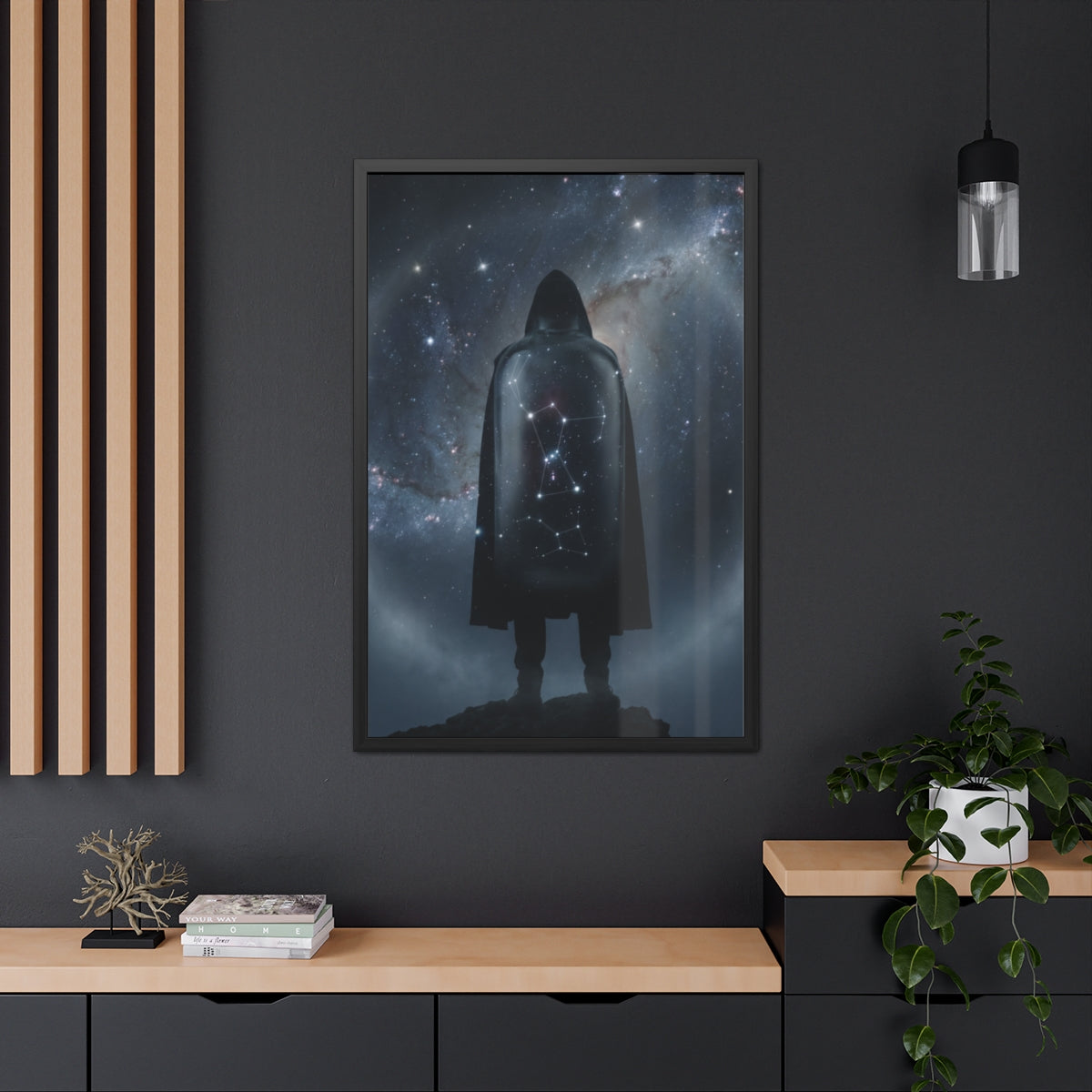 Framed Posters - Cosmic Sentinel Orion Constellation Art —...