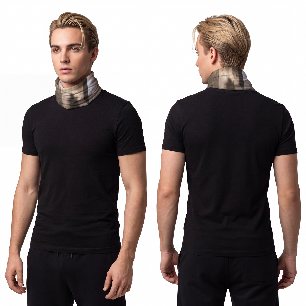 Men's Lightweight Neck Gaiter - Shadows of the Citadel moody...