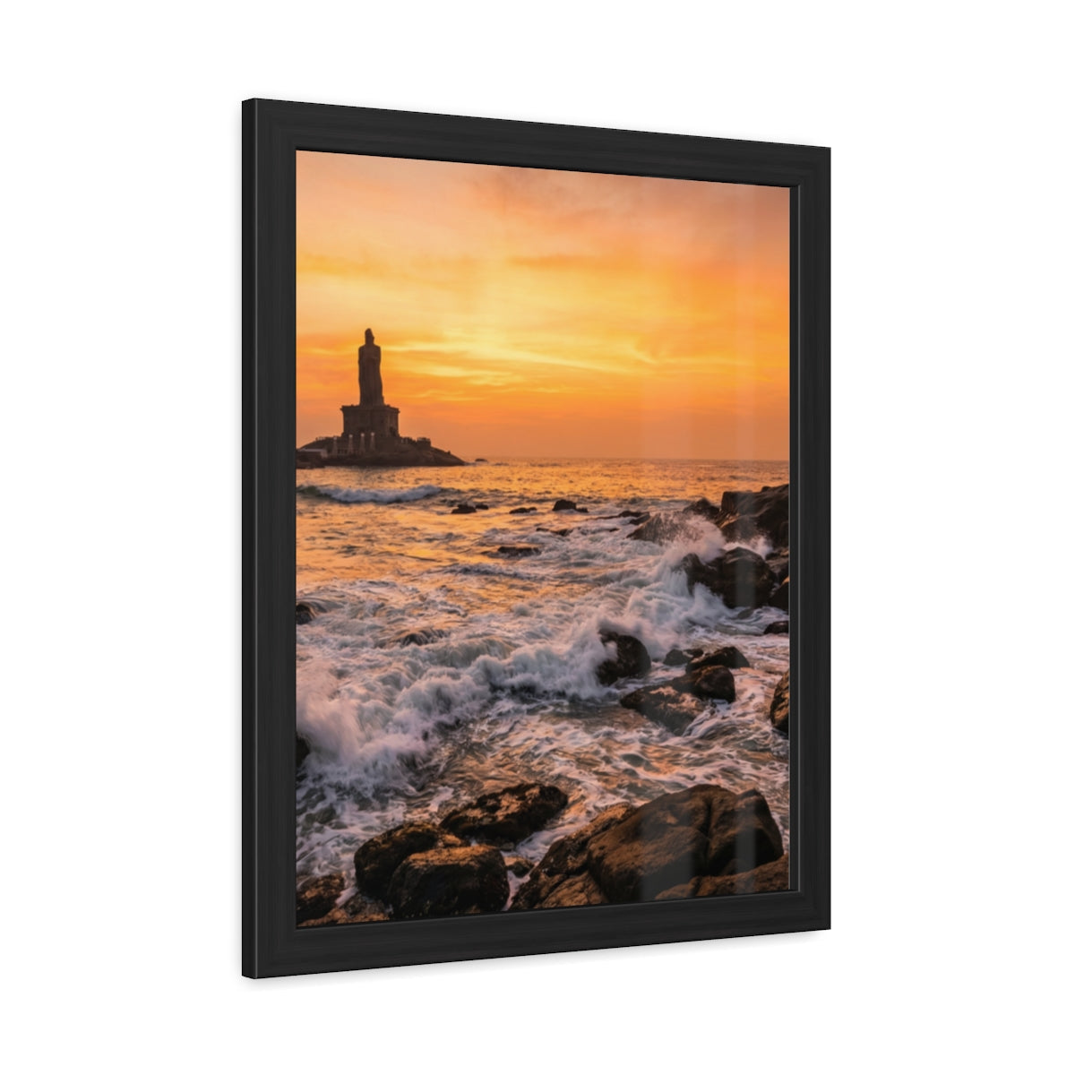 Framed Posters - Coastal Golden Glow — Portrait