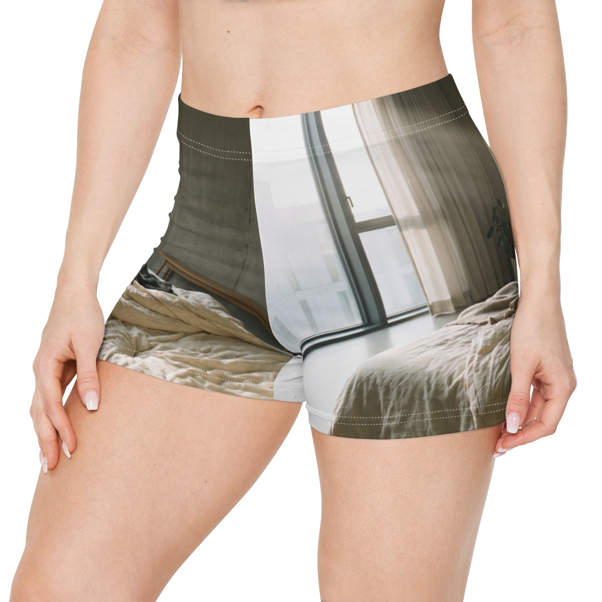 Women's Shorts Brutalist Sanctuary Art