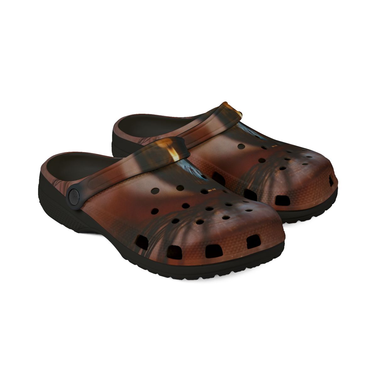 Men's EVA Foam Rubber Shoes - Amber Iris Reflection Fine Art...