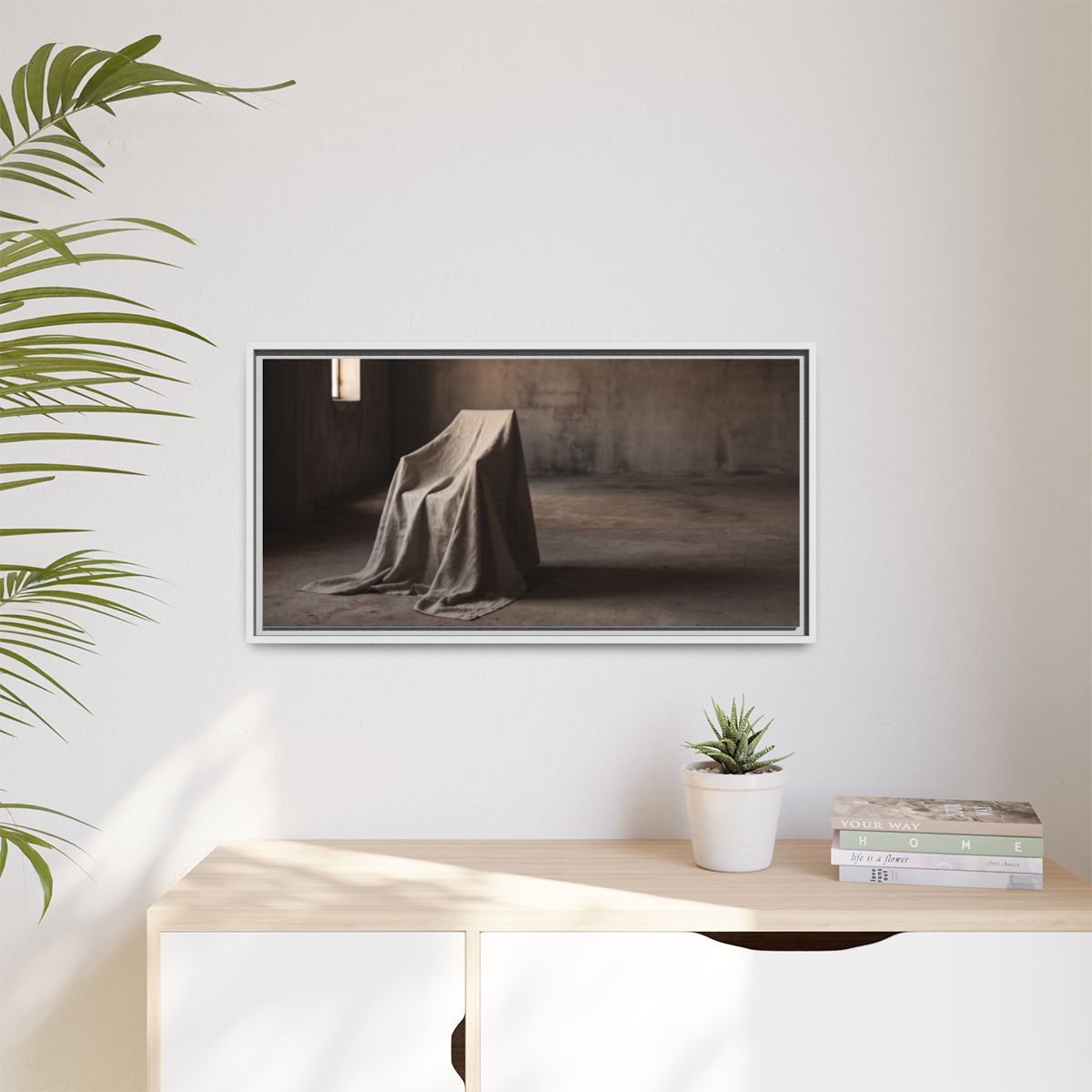 Matte Canvas, Framed - Draped Silence Still Life Art... |...