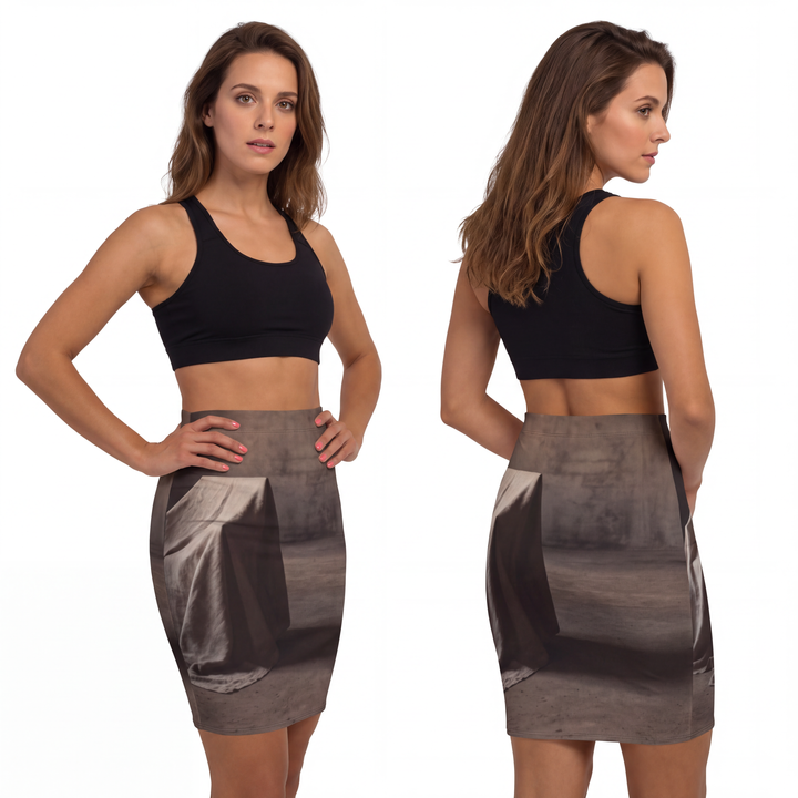 Women's Mid-Waist Pencil Skirt - Chamber Shadows