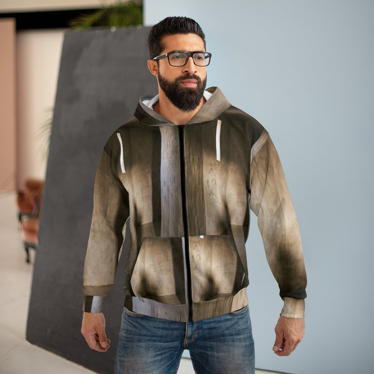 Men's Unisex Zip Hoodie - Shadows of the Citadel moody... |...