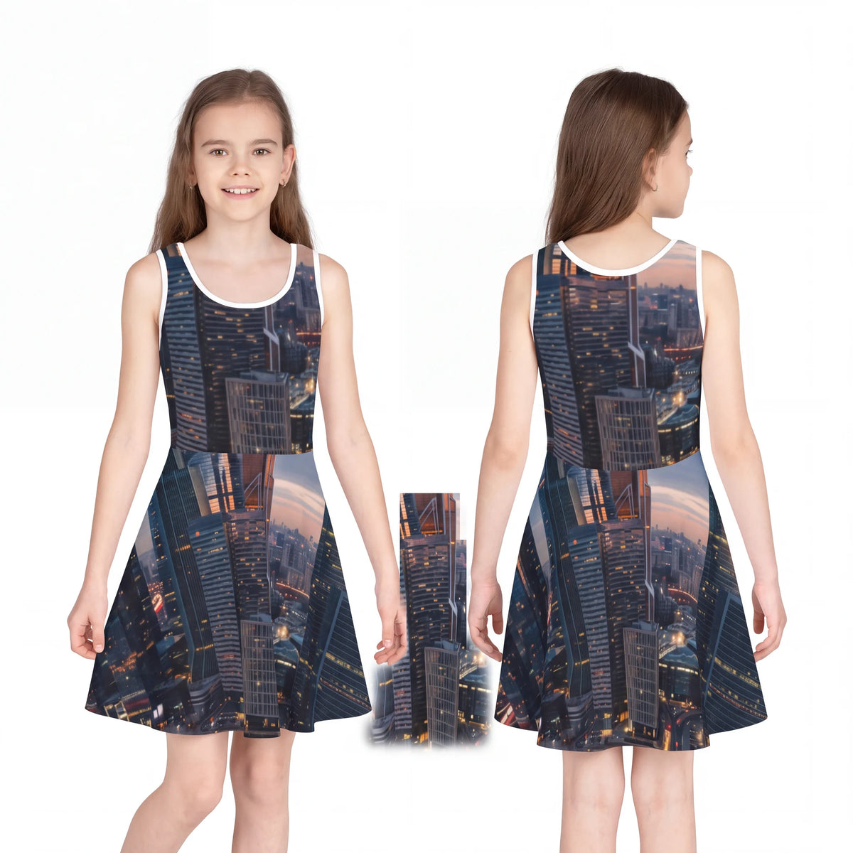 Girls' City Skyline Sleeveless Sundress