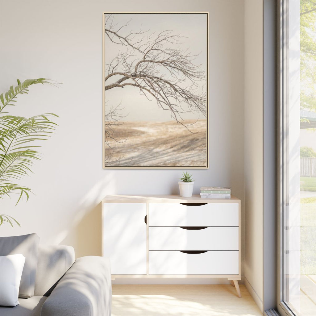 Matte Canvas, Framed - Winter Branch Solitude Landscape —......