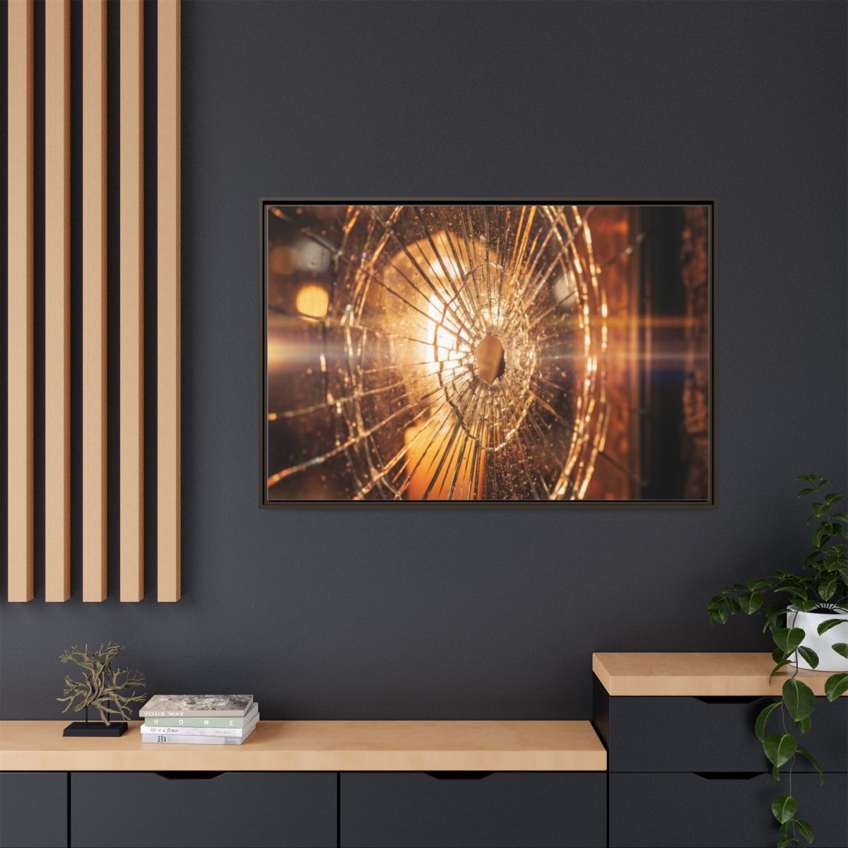 Framed Matte Canvas - Shattered Glass