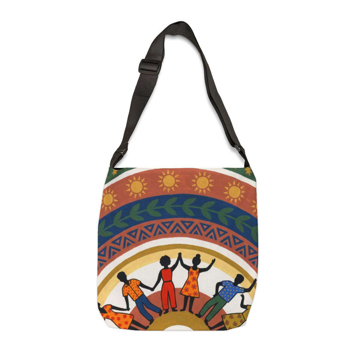 Adjustable Tote Bag - Unity Mandala Folk Art | Echovira...