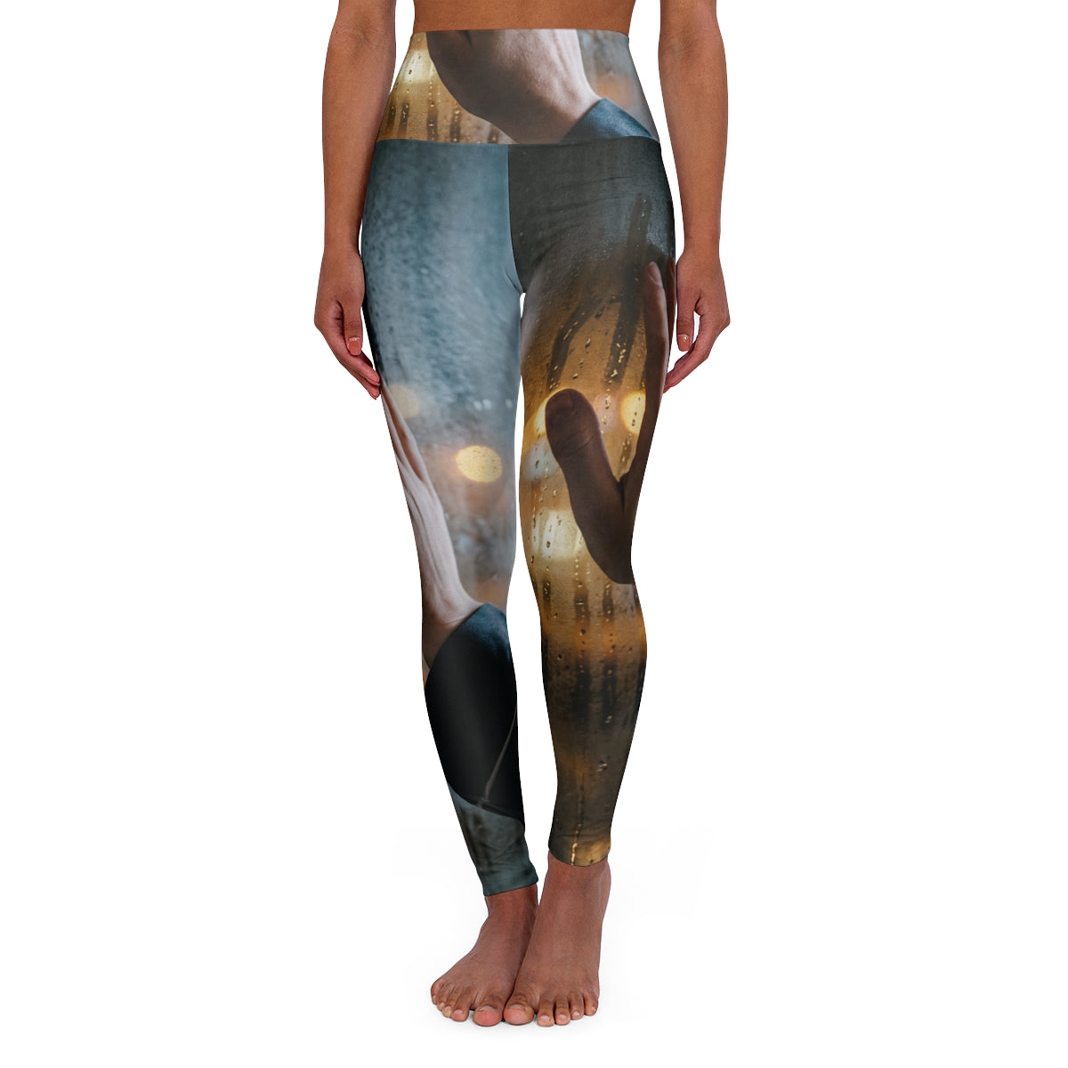 High Waisted Yoga Leggings - Rainy City | Echovira Gallery
