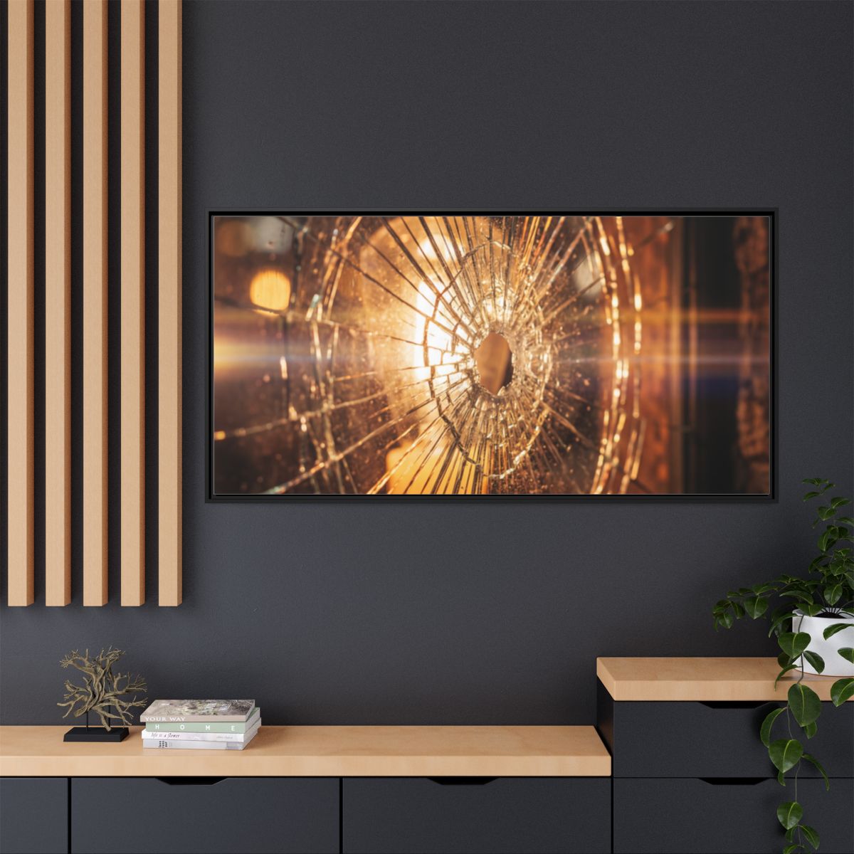 Framed Matte Canvas - Amber Glow — Black / 1.25"