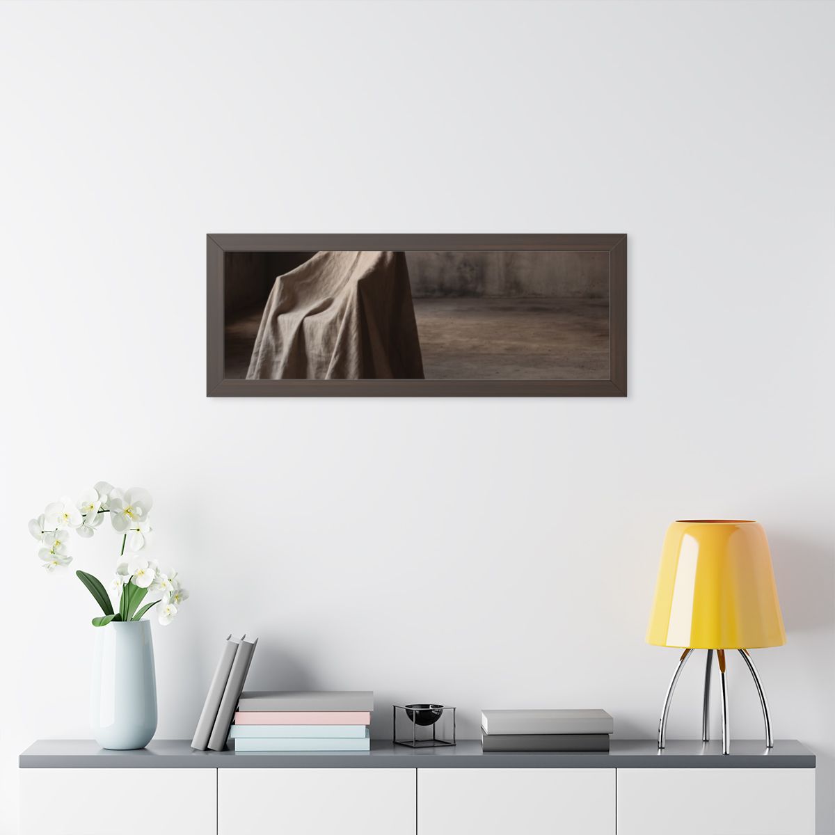 Framed Horizontal Poster - Draped Silence Still Life Art......