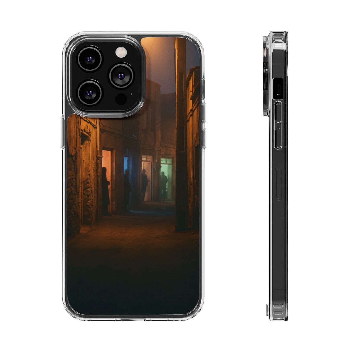 Clear Impact-Resistant Case - Night Alley iPhone Glow |...