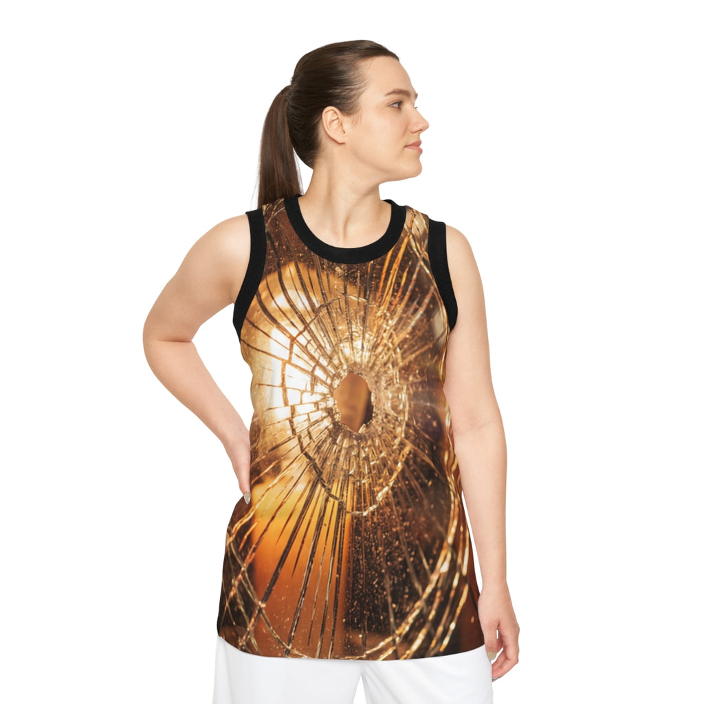 Unisex Basketball Jersey - Shattered Glow