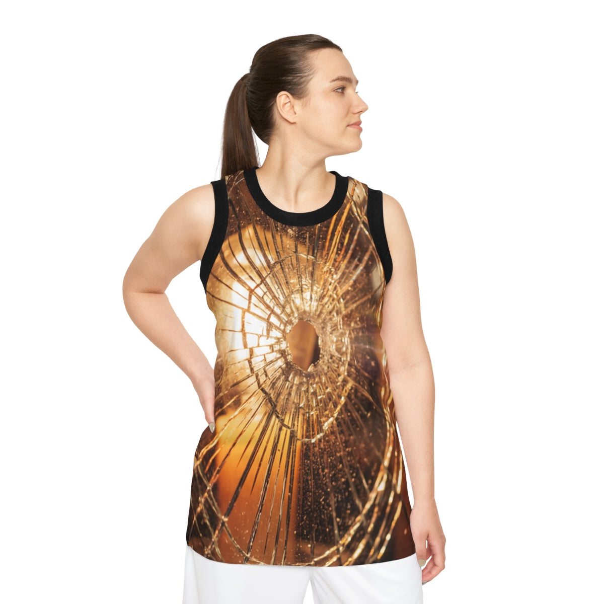Unisex Basketball Jersey - Shattered Glow